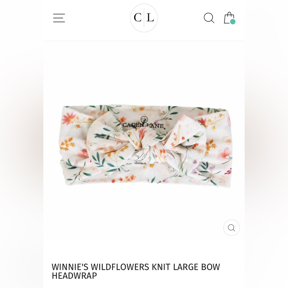 Caden Lane - baby girl “Winnie’s Wildflowers” large bow headwrap